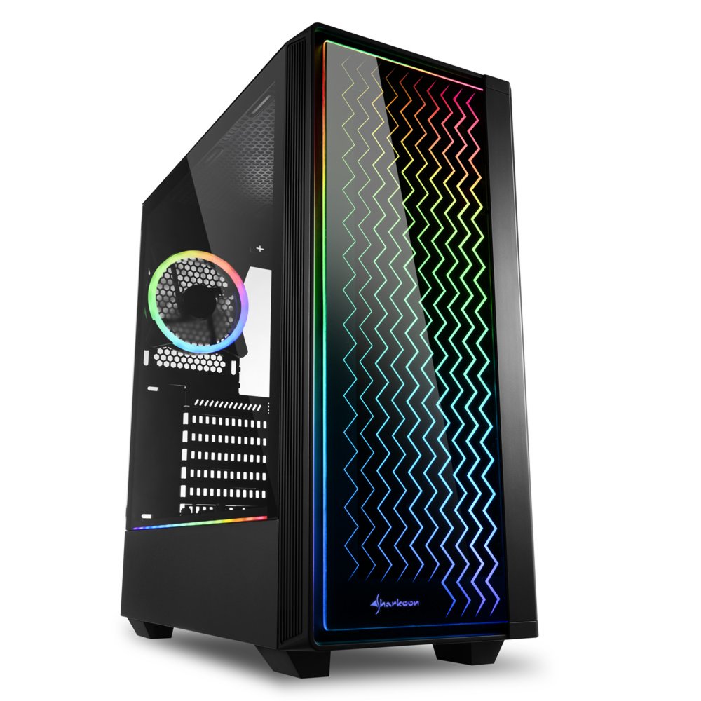 Sharkoon RGB LIT 200 | Midi Tower Behuizing | Zwart 1 Sharkoon RGB LIT 200 | Midi Tower Behuizing | Zwart