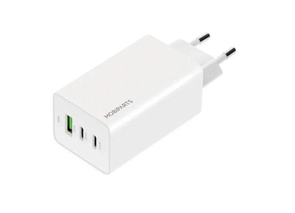 Mobiparts GaN Wall Charger | 2x USB-C & 3.0 USB-A QC 65W | Wit 3 Mobiparts GaN Wall Charger | 2x USB-C & 3.0 USB-A QC 65W | Wit - Afbeelding 3