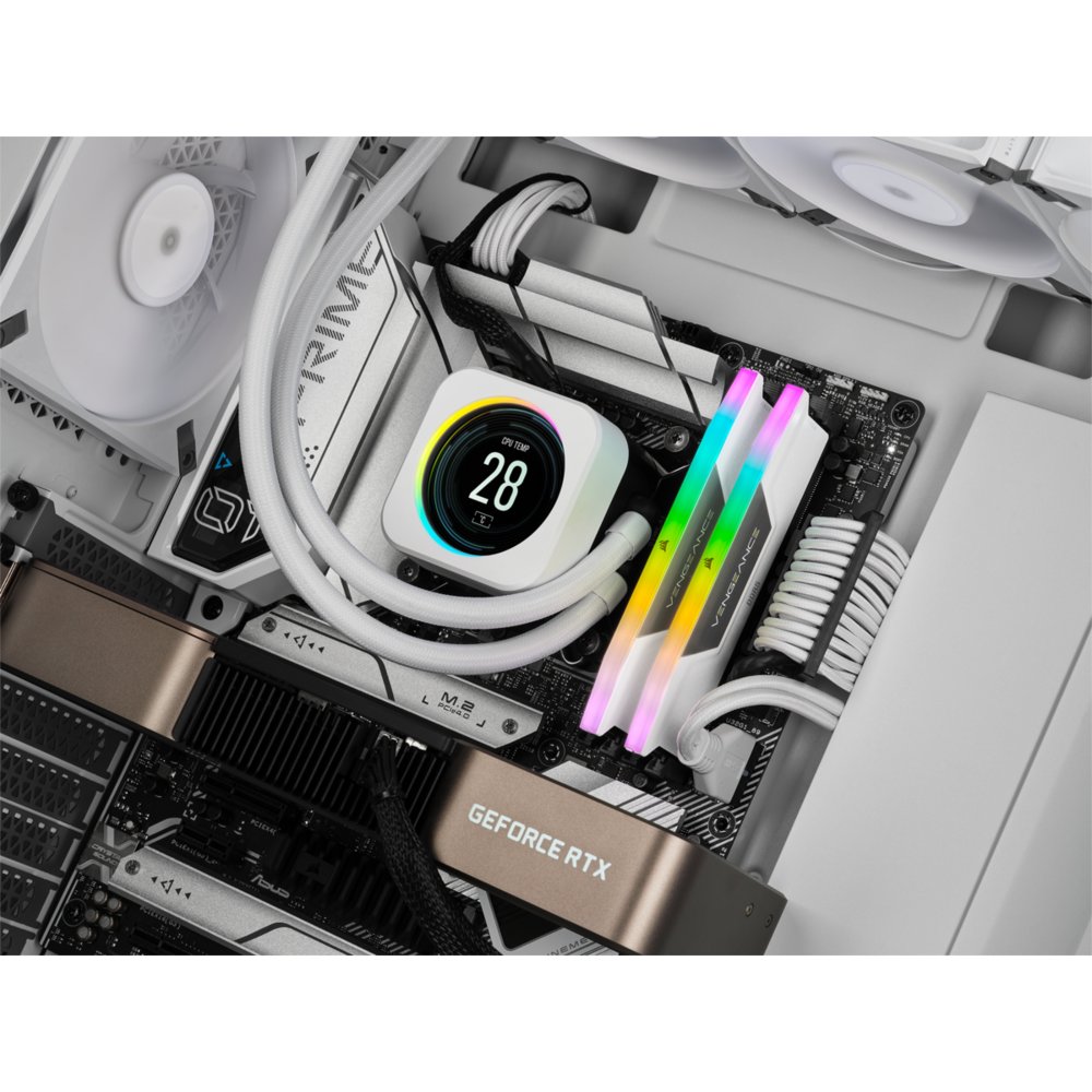 Corsair Vengeance RGB Wit | 32GB 2x16GB DDR5 | 6000MHz | DIMM | CL40 | Geheugenmodule | RAM 3 Corsair Vengeance RGB Wit | 32GB 2x16GB DDR5 | 6000MHz | DIMM | CL40 | Geheugenmodule | RAM - Afbeelding 3