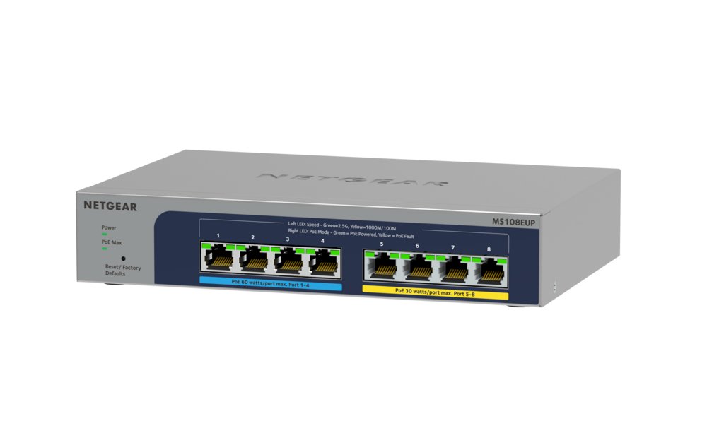 NETGEAR Ultra60 PoE++ Plus Switch | 8 Poorten | Multi-Gigabit (2.5G) Ethernet 2 NETGEAR Ultra60 PoE++ Plus Switch | 8 Poorten | Multi-Gigabit (2.5G) Ethernet - Afbeelding 2