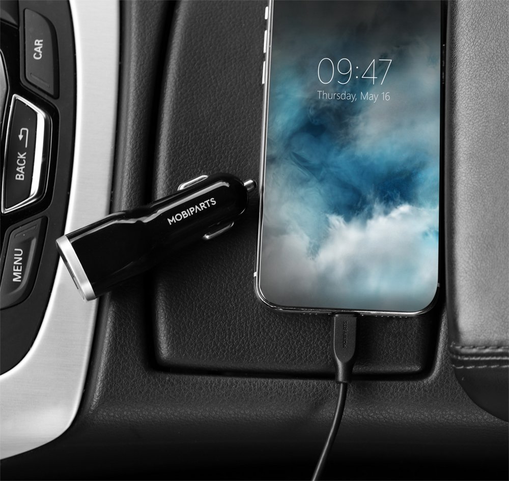 Mobiparts Car Charger | Dual USB-A & USB-C Autolader 12W | Zwart 7 Mobiparts Car Charger | Dual USB-A & USB-C Autolader 12W | Zwart - Afbeelding 7