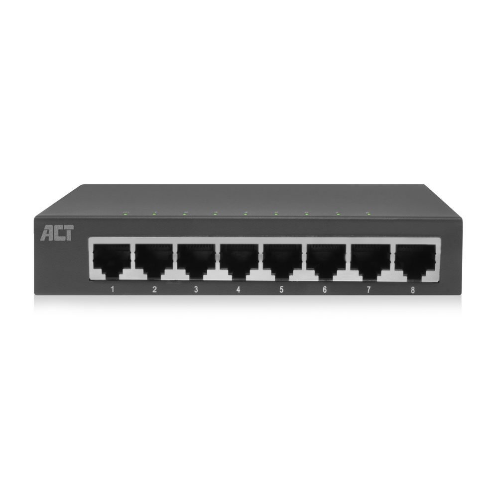 ACT AC4418 | Unmanaged Switch | 8 Poorten | Gigabit Ethernet | Grijs | Plug & Play 1 ACT AC4418 | Unmanaged Switch | 8 Poorten | Gigabit Ethernet | Grijs | Plug & Play