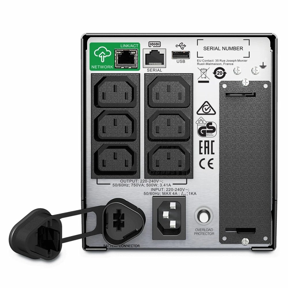 APC Smart-UPS SMT750IC | 750 VA | 6x IEC C13 Stopcontacten | Pure Sine Wave Output | SmartConnect & AVR Technologie 2 APC Smart-UPS SMT750IC | 750 VA | 6x IEC C13 Stopcontacten | Pure Sine Wave Output | SmartConnect & AVR Technologie - Afbeelding 2