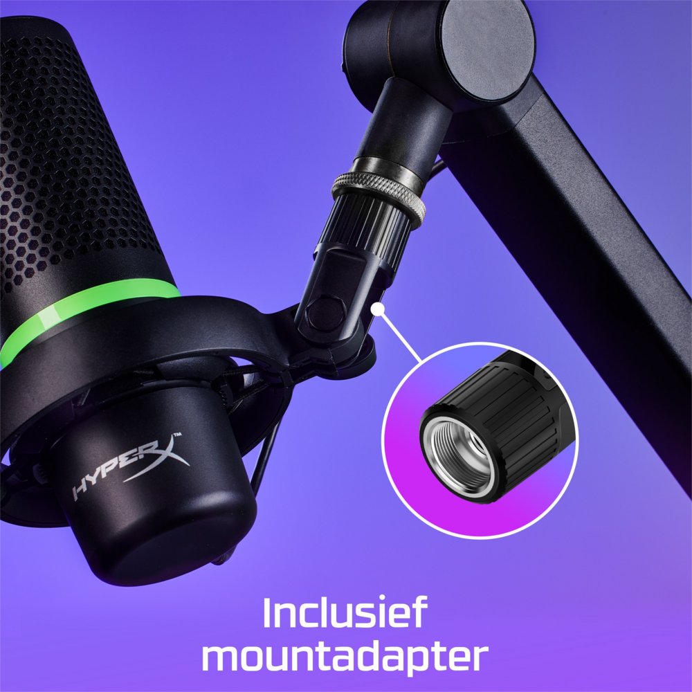 HyperX DuoCast | USB-microfoon | RGB-verlichting | Voor pc en console | Zwart 6 HyperX DuoCast | USB-microfoon | RGB-verlichting | Voor pc en console | Zwart - Afbeelding 6