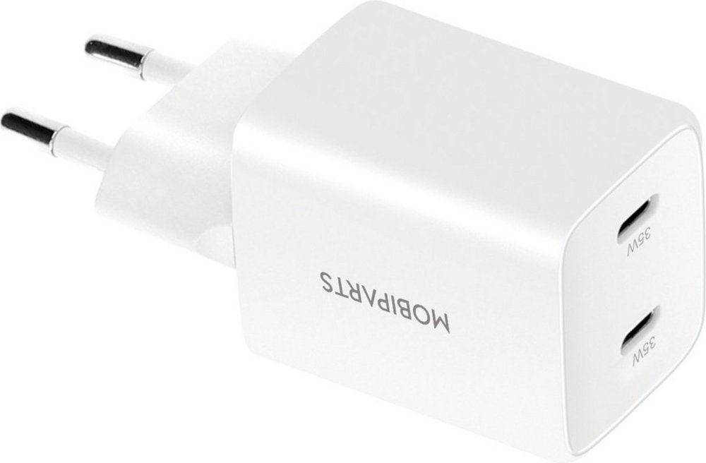 Mobiparts GaN Wall Charger | Dual USB-C Oplader 35W | Wit 3 Mobiparts GaN Wall Charger | Dual USB-C Oplader 35W | Wit - Afbeelding 3