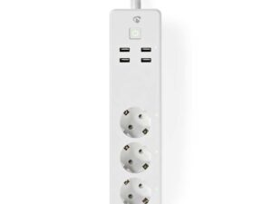 Nedis | Wi-Fi Slimme Stekkerdoos | 4 Stopcontacten | 2 USB-poorten | Wit