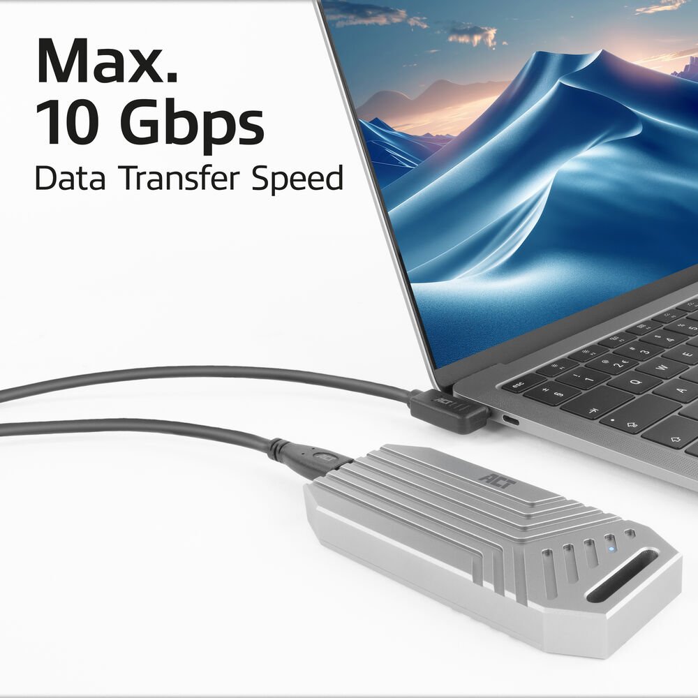 ACT AC7408 | USB 3.2 Gen 2 Kabel | USB-C (recht) naar USB-C (haaks links/rechts) | 60W | 10Gbps | 3m | Zwart 5 ACT AC7408 | USB 3.2 Gen 2 Kabel | USB-C (recht) naar USB-C (haaks links/rechts) | 60W | 10Gbps | 3m | Zwart - Afbeelding 5