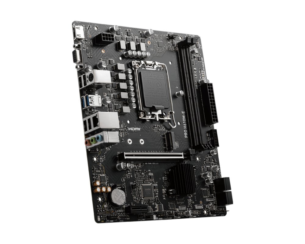 MSI PRO H610M-E | Socket LGA 1700 | Intel H610 | 2xDDR5 | Micro-ATX | Moederbord 4 MSI PRO H610M-E | Socket LGA 1700 | Intel H610 | 2xDDR5 | Micro-ATX | Moederbord - Afbeelding 4