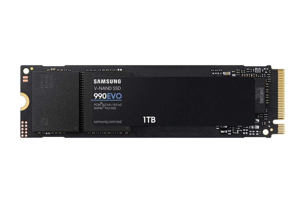 Samsung 990 EVO | 1TB NVMe SSD | M.2 Gen4 | 5.000 MB/s Lezen | 4.200 MB/s Schrijven 1 Samsung 990 EVO | 1TB NVMe SSD | M.2 Gen4 | 5.000 MB/s Lezen | 4.200 MB/s Schrijven