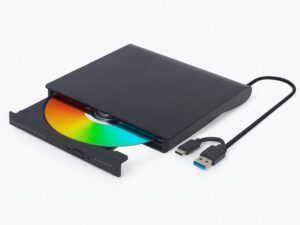 Gembird DVD-USB-031 | Externe DVD-Brander | 8x DVD | 24x CD | USB-C & USB 3.1 | Slimline | Zwart