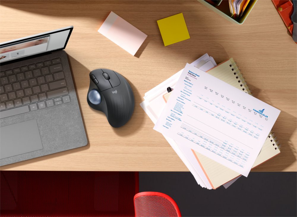 Logitech M575 Ergo Trackball for Business | Ergonomische Draadloze Muis | Rechtshandig | RF + Bluetooth | 2000 DPI | Grafiet 8 Logitech M575 Ergo Trackball for Business | Ergonomische Draadloze Muis | Rechtshandig | RF + Bluetooth | 2000 DPI | Grafiet - Afbeelding 8