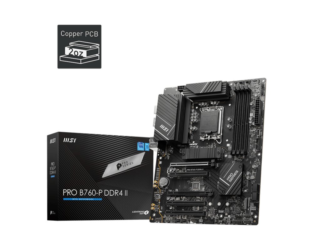 MSI PRO B760-P DDR4 II | Socket LGA 1700 | Intel B760 | 4xDDR4 | ATX | Moederbord 1 MSI PRO B760-P DDR4 II | Socket LGA 1700 | Intel B760 | 4xDDR4 | ATX | Moederbord