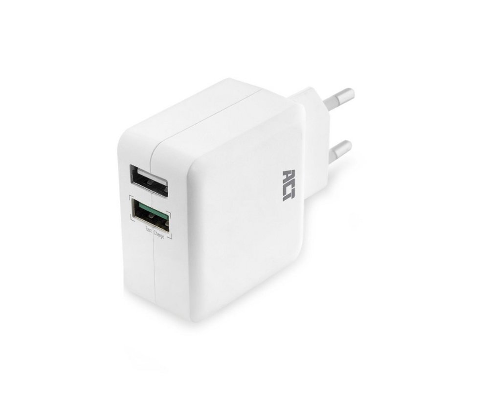 ACT AC2125 | Fast Charge Dual USB-A Oplader 30W | Wit 1 ACT AC2125 | Fast Charge Dual USB-A Oplader 30W | Wit