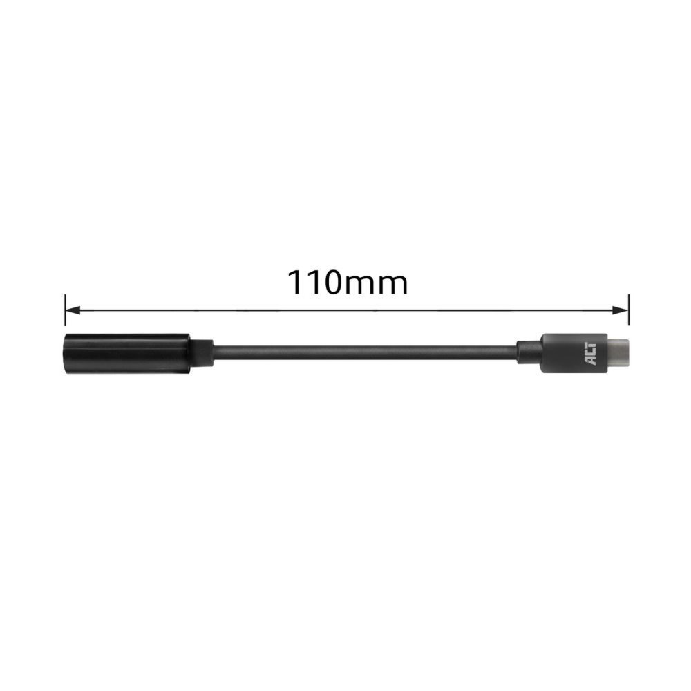 ACT AC7380 | 3.5mm naar USB Type-C | 0,11 Meter | Audiokabel Tussenstuk | Zwart 2 11 Meter | Audiokabel Tussenstuk | Zwart