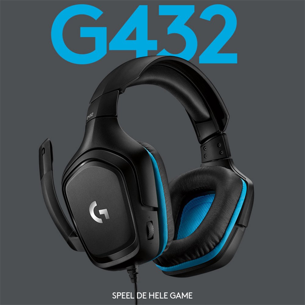 Logitech G432 | Bedrade Over-ear Gaming Headset 3.5mm Connector | 7.1 Surround | Zwart/Blauw 10 Logitech G432 | Bedrade Over-ear Gaming Headset 3.5mm Connector | 7.1 Surround | Zwart/Blauw - Afbeelding 10