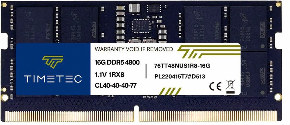 Timetec | 16GB 1×16GB DDR5 | 4800MHz | SODIMM | CL40 | Geheugenmodule | RAM 1 Timetec | 16GB 1×16GB DDR5 | 4800MHz | SODIMM | CL40 | Geheugenmodule | RAM