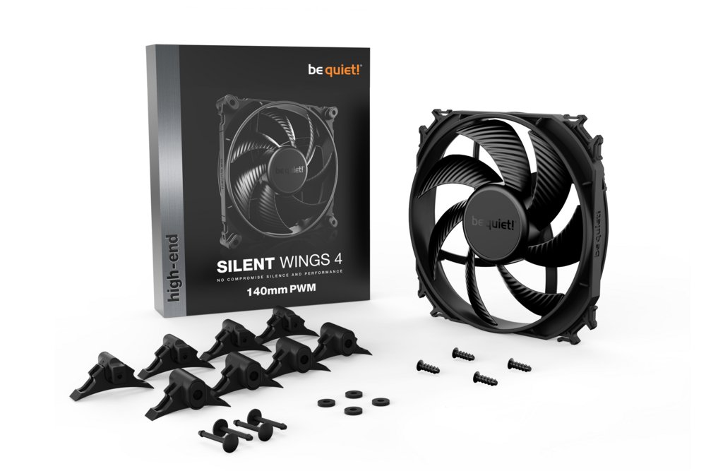 be quiet! Silent Wings 4 | 140mm PWM Behuizingsventilator | Zwart | Single Pack (1 stuk) 4 be quiet! Silent Wings 4 | 140mm PWM Behuizingsventilator | Zwart | Single Pack (1 stuk) - Afbeelding 4