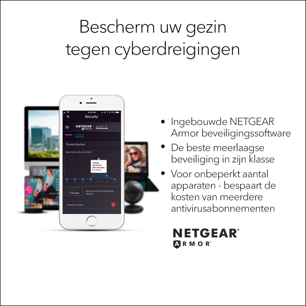 NETGEAR Nighthawk 4-Stream AX1800 | Wifi 6 Router | Gigabit Ethernet Dual-band (2.4 GHz / 5 GHz) | 1200Mbit/s 10 NETGEAR Nighthawk 4-Stream AX1800 | Wifi 6 Router | Gigabit Ethernet Dual-band (2.4 GHz / 5 GHz) | 1200Mbit/s - Afbeelding 10