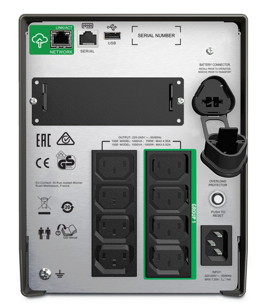 APC Smart-UPS SMT1000IC | 1000 VA / 700W | 8x IEC C13 Stopcontacten | Pure Sine Wave | SmartConnect & SmartSlot | AVR Spanningstabilisatie | LCD-scherm 2 APC Smart-UPS SMT1000IC | 1000 VA / 700W | 8x IEC C13 Stopcontacten | Pure Sine Wave | SmartConnect & SmartSlot | AVR Spanningstabilisatie | LCD-scherm - Afbeelding 2