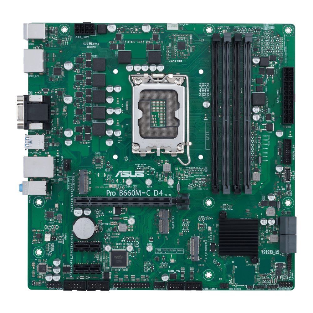 ASUS PRO B660M-C D4-CSM | Socket LGA 1700 | Intel B660 | 4xDDR4 | Micro-ATX | Moederbord 1 ASUS PRO B660M-C D4-CSM | Socket LGA 1700 | Intel B660 | 4xDDR4 | Micro-ATX | Moederbord