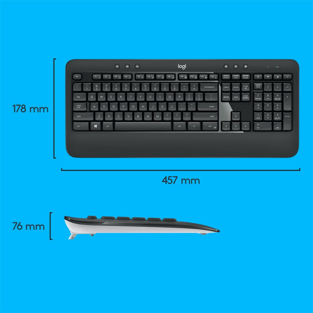 QWERTZ | Logitech MK540 Advanced | Draadloze Muis en Toetsenbordcombo | QWERTZ 8 QWERTZ | Logitech MK540 Advanced | Draadloze Muis en Toetsenbordcombo | QWERTZ - Afbeelding 8