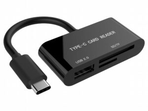 Gembird UHB-CR3-02 | Geheugenkaartlezer | USB 3.2 Gen 1 | USB-C | Zwart