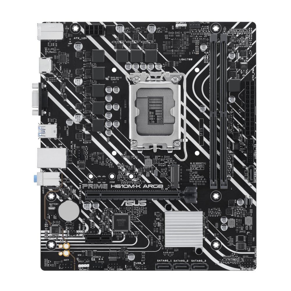 ASUS PRIME H610M-K ARGB | Socket LGA 1700 | Intel B760 | 2xDDR5 | Micro-ATX | Moederbord 1 ASUS PRIME H610M-K ARGB | Socket LGA 1700 | Intel B760 | 2xDDR5 | Micro-ATX | Moederbord