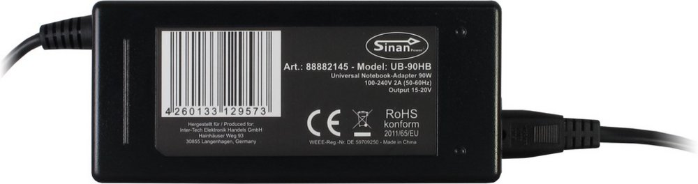 Inter-Tech Sinan UB-90HB | Universele Notebook Lader | 90 Watt 7 Inter-Tech Sinan UB-90HB | Universele Notebook Lader | 90 Watt - Afbeelding 7