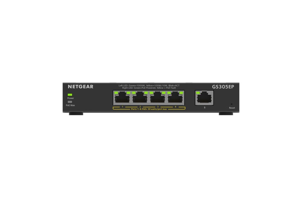 Netgear GS305EP | Managed L2 Switch | 5 Poorten | Gigabit Ethernet (10/100/1000 Mbps) | PoE 3 Netgear GS305EP | Managed L2 Switch | 5 Poorten | Gigabit Ethernet (10/100/1000 Mbps) | PoE - Afbeelding 3