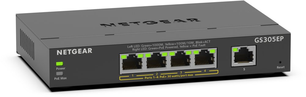 Netgear GS305EP | Managed L2 Switch | 5 Poorten | Gigabit Ethernet (10/100/1000 Mbps) | PoE 1 Netgear GS305EP | Managed L2 Switch | 5 Poorten | Gigabit Ethernet (10/100/1000 Mbps) | PoE