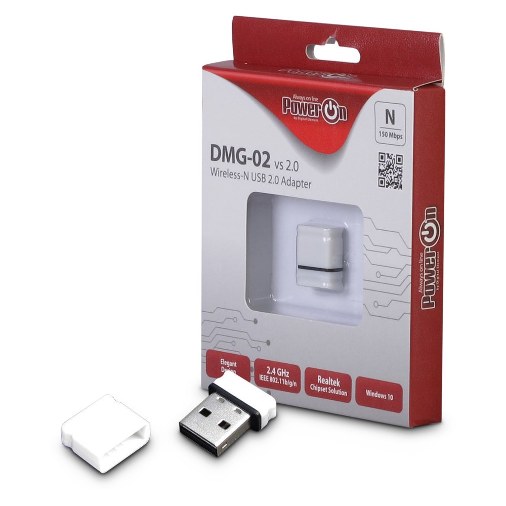 Inter-Tech DMG-02 | Wi-Fi 4 USB Nano Adapter | 150 Mbps | 2,4 GHz | USB 2.0 2 4 GHz | USB 2.0
