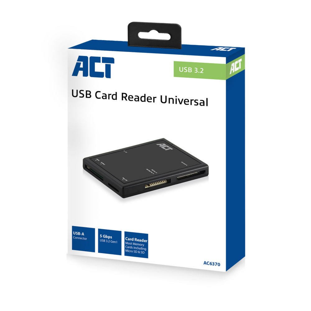 ACT AC6370 | USB 3.2 Gen1 Geheugenkaartlezer | Type-A | Zwart 3 ACT AC6370 | USB 3.2 Gen1 Geheugenkaartlezer | Type-A | Zwart - Afbeelding 3