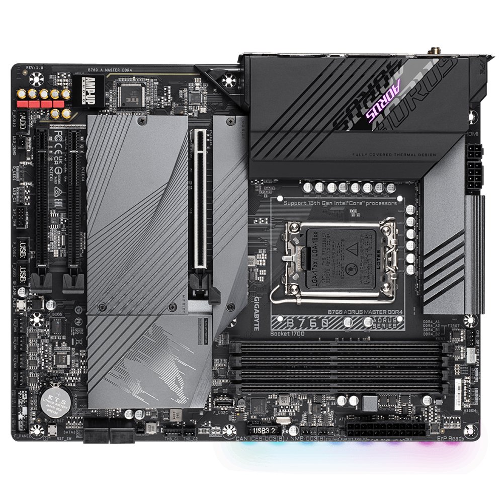 Gigabyte B760 AORUS MASTER DDR4 (rev. 1.0) | Socket LGA 1700 | Intel B760 | 4xDDR4 | ATX | Moederbord 5 Gigabyte B760 AORUS MASTER DDR4 (rev. 1.0) | Socket LGA 1700 | Intel B760 | 4xDDR4 | ATX | Moederbord - Afbeelding 5