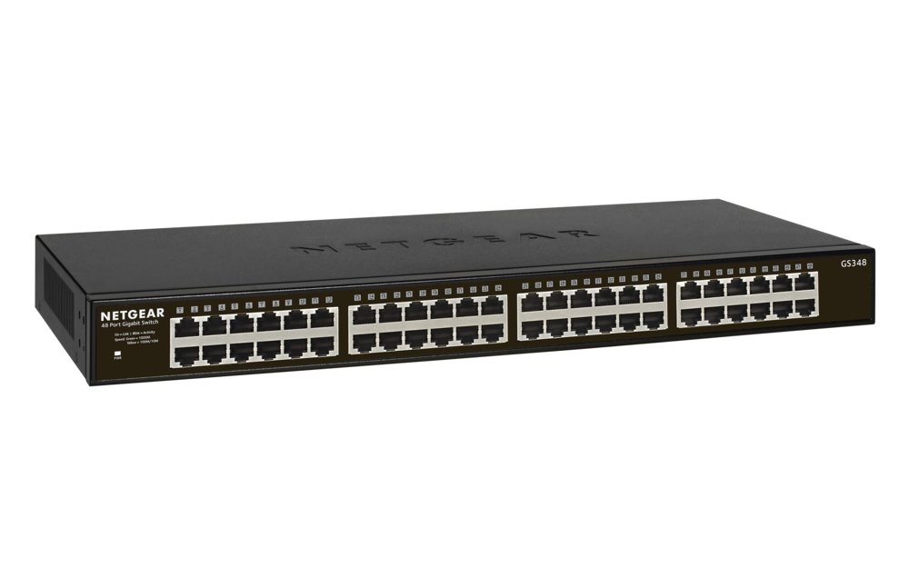 NETGEAR GS348 Unmanaged Gigabit Ethernet Switch | 48 Poorten | 1U Rackmount 2 NETGEAR GS348 Unmanaged Gigabit Ethernet Switch | 48 Poorten | 1U Rackmount - Afbeelding 2