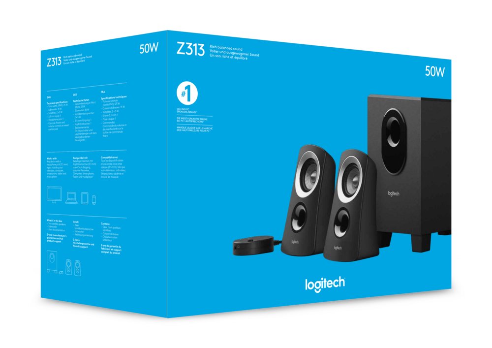 Logitech Z313 | 2.1 Luidsprekerset | Krachtig Stereo Geluid | 50W RMS 11 Logitech Z313 | 2.1 Luidsprekerset | Krachtig Stereo Geluid | 50W RMS - Afbeelding 11
