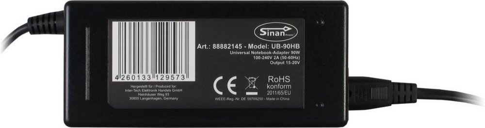 Inter-Tech Sinan UB-90HB | Universele Notebook Lader | 90 Watt 2 Inter-Tech Sinan UB-90HB | Universele Notebook Lader | 90 Watt - Afbeelding 2