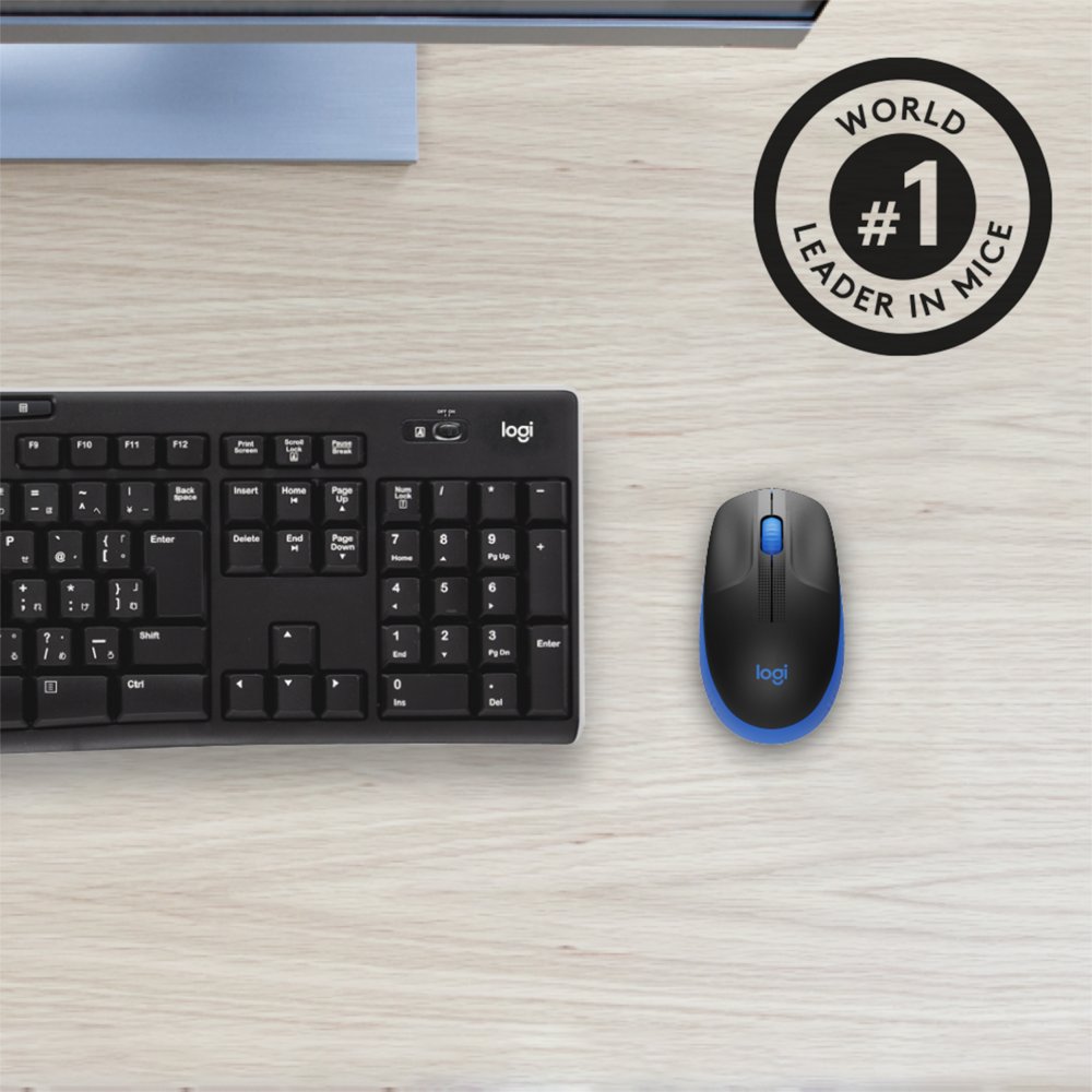 Logitech M190 | Draadloze Muis | Links- en Rechtshandig | RF | 1000 DPI | Zwart/Blauw 4 Logitech M190 | Draadloze Muis | Links- en Rechtshandig | RF | 1000 DPI | Zwart/Blauw - Afbeelding 4