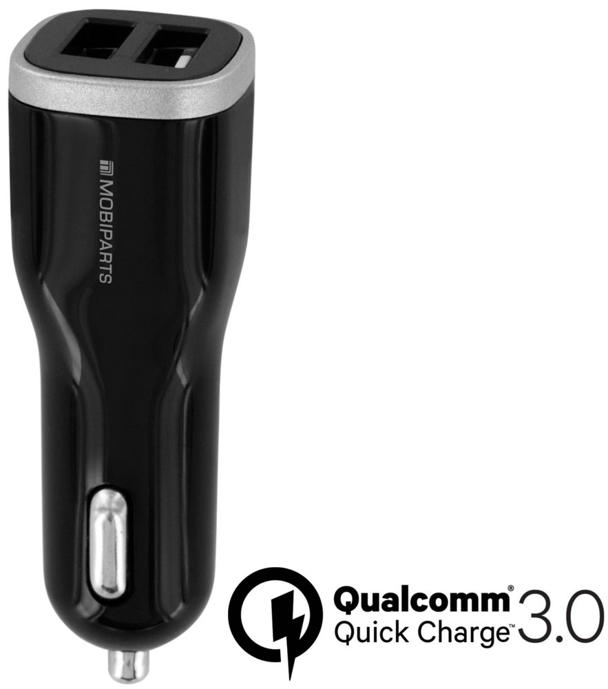 Mobiparts Quick Charge Car Charger | Dual USB | 18W & 5A | Black 1 Mobiparts Quick Charge Car Charger | Dual USB | 18W & 5A | Black