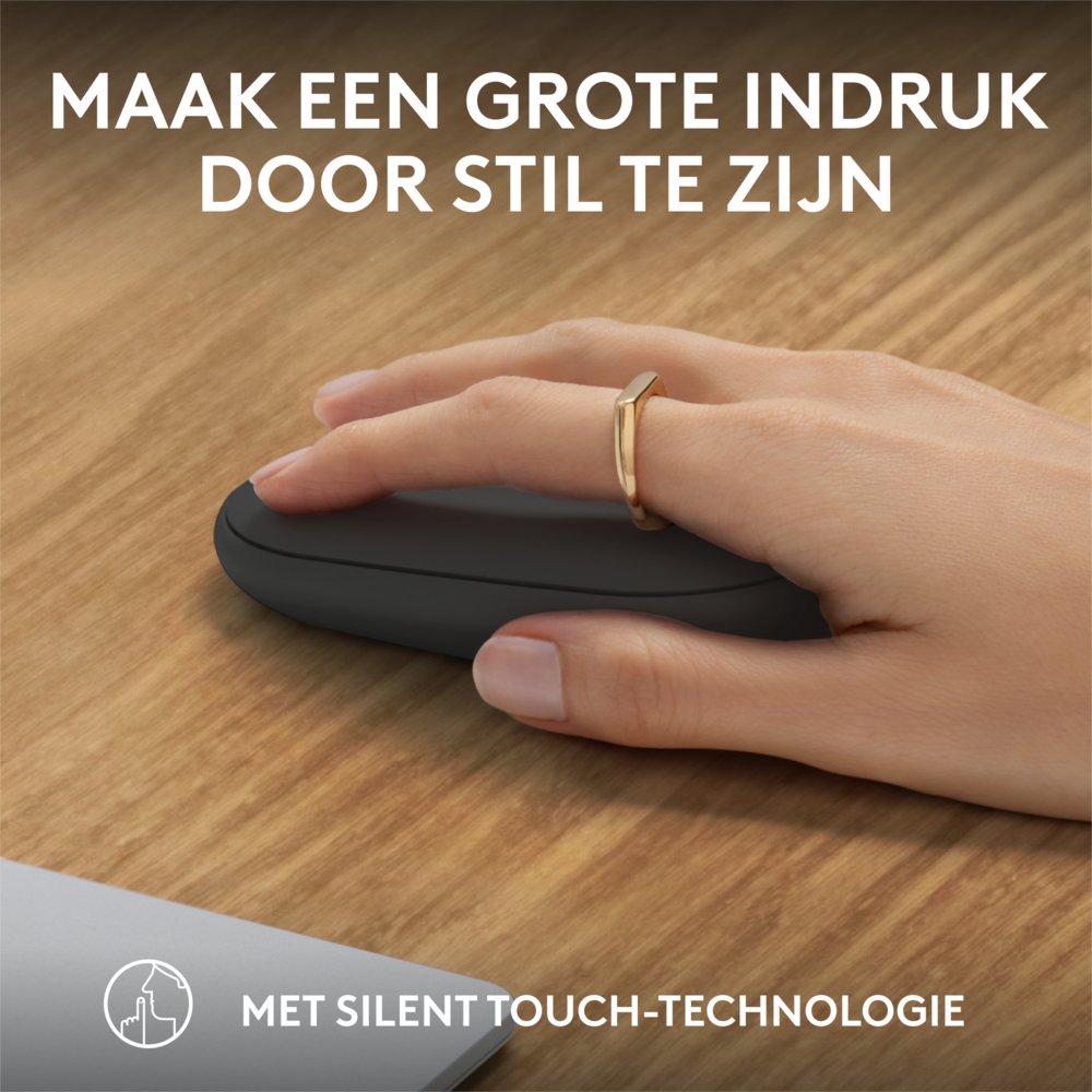 Logitech Pebble 2 M350s | Draadloze Muis | Links- en Rechtshandig | RF + Bluetooth | 4000 DPI | Grafiet 5 Logitech Pebble 2 M350s | Draadloze Muis | Links- en Rechtshandig | RF + Bluetooth | 4000 DPI | Grafiet - Afbeelding 5