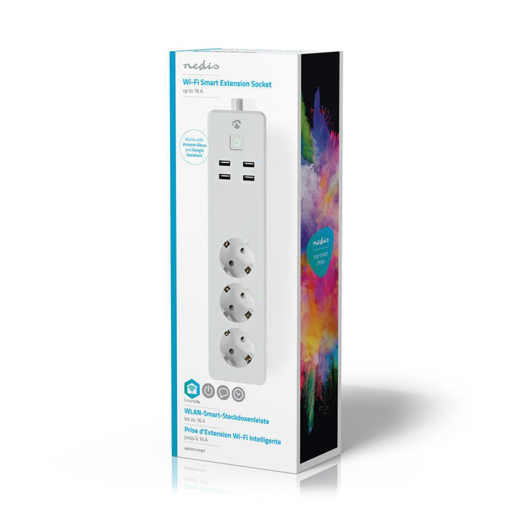 Nedis | Wi-Fi Slimme Stekkerdoos | 4 Stopcontacten | 2 USB-poorten | Wit 8 Nedis | Wi-Fi Slimme Stekkerdoos | 4 Stopcontacten | 2 USB-poorten | Wit - Afbeelding 8