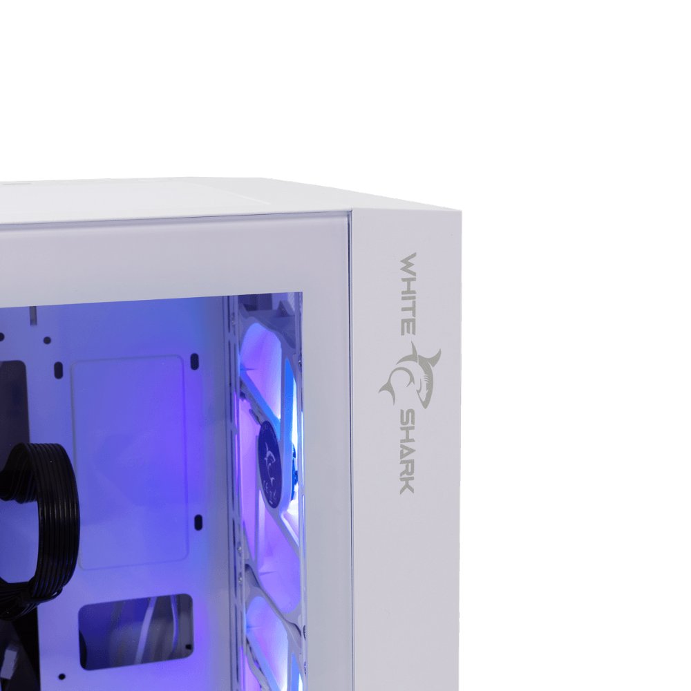 White Shark WARHEAD | Midi Tower Case | Inclusief 4 RGB Fans | Wit 4 White Shark WARHEAD | Midi Tower Case | Inclusief 4 RGB Fans | Wit - Afbeelding 4
