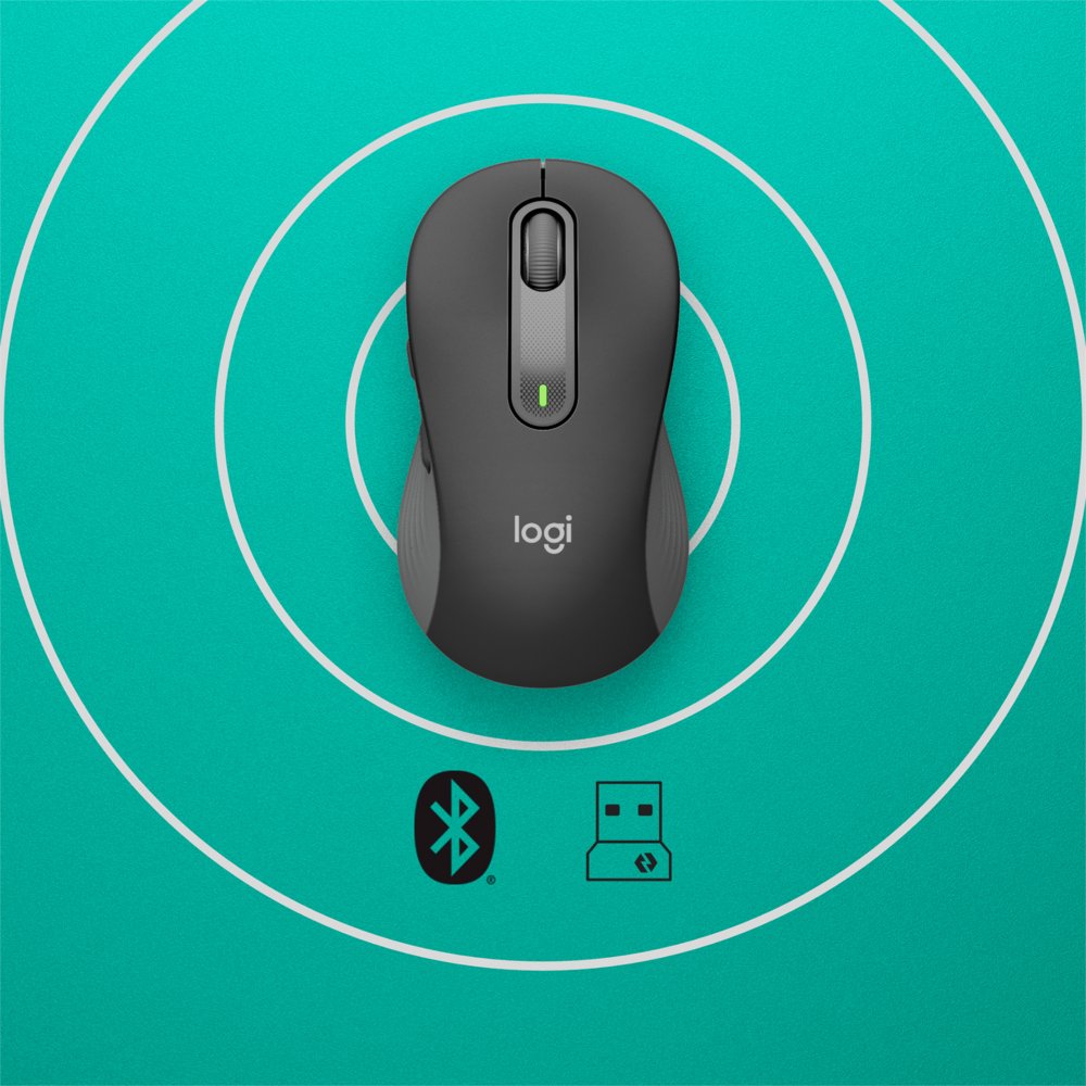 Logitech Signature M650 for Business | Draadloze Muis | Rechtshandig | RF + Bluetooth | 4000 DPI | Grafiet 3 Logitech Signature M650 for Business | Draadloze Muis | Rechtshandig | RF + Bluetooth | 4000 DPI | Grafiet - Afbeelding 3