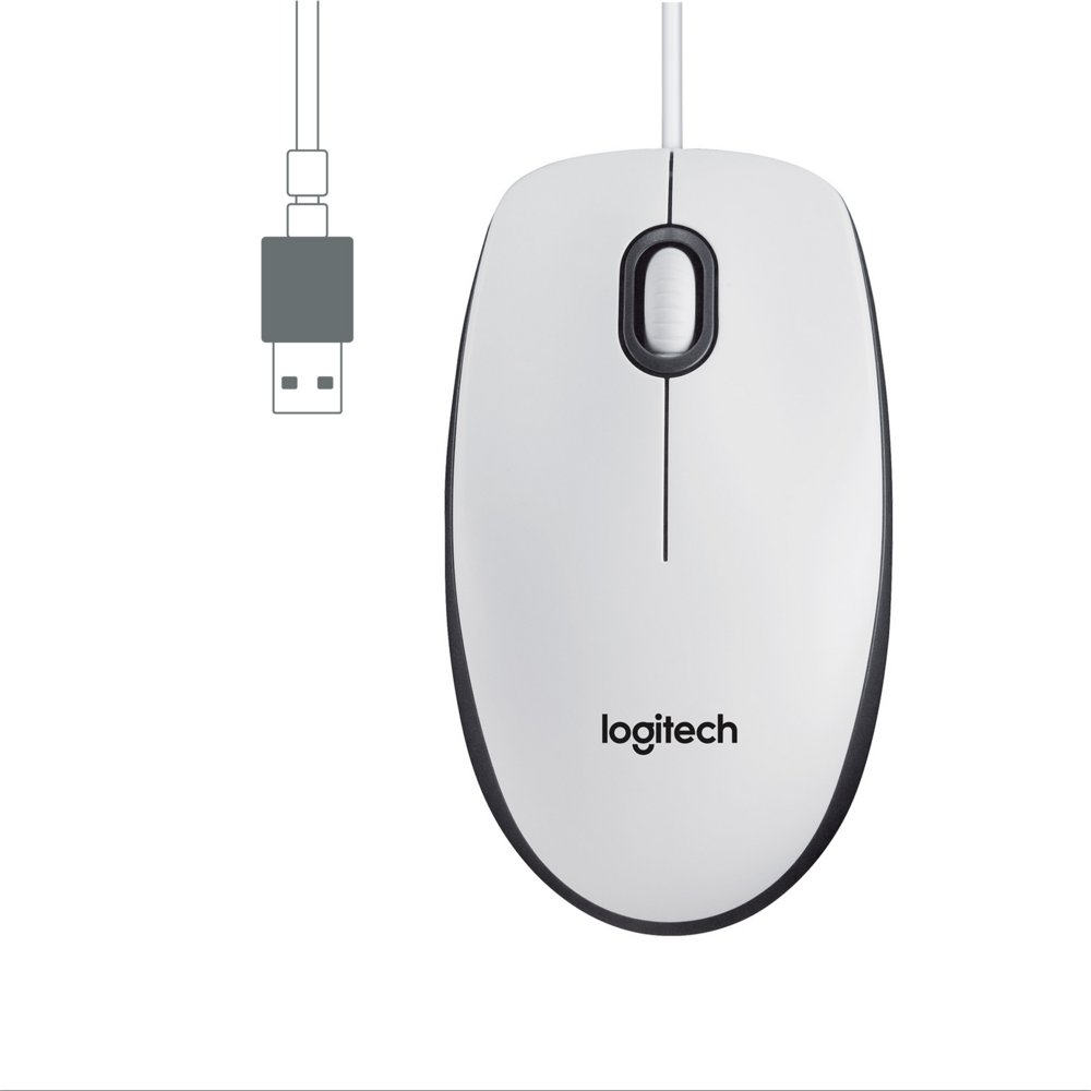 Logitech M100 | Bekabelde Muis | Links- en Rechtshandig | USB-A | 1000 DPI | Wit 2 Logitech M100 | Bekabelde Muis | Links- en Rechtshandig | USB-A | 1000 DPI | Wit - Afbeelding 2