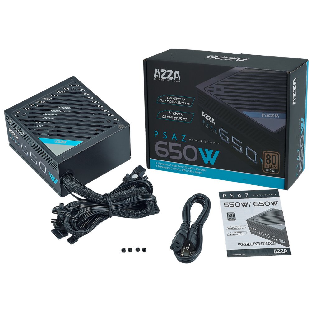 Azza PSAZ-650W | 650 Watt Bronze ATX PSU | Power Supply | Voeding 4 Azza PSAZ-650W | 650 Watt Bronze ATX PSU | Power Supply | Voeding - Afbeelding 4