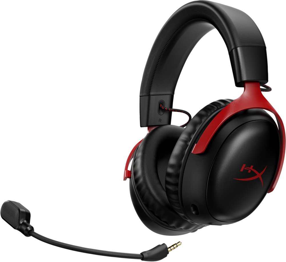 HyperX Cloud III | Draadloze Over-ear Gaming Headset | USB-A & USB-C Receiver | Zwart/Rood 3 HyperX Cloud III | Draadloze Over-ear Gaming Headset | USB-A & USB-C Receiver | Zwart/Rood - Afbeelding 3