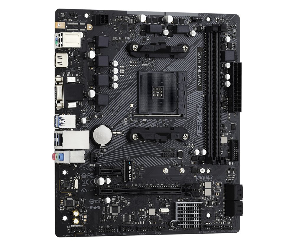 Asrock A520M-HVS | Socket AM4 | AMD A520 | 2xDDR4 | Micro-ATX | Moederbord 4 Asrock A520M-HVS | Socket AM4 | AMD A520 | 2xDDR4 | Micro-ATX | Moederbord - Afbeelding 4