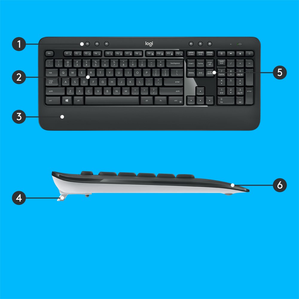 QWERTZ | Logitech MK540 Advanced | Draadloze Muis en Toetsenbordcombo | QWERTZ 7 QWERTZ | Logitech MK540 Advanced | Draadloze Muis en Toetsenbordcombo | QWERTZ - Afbeelding 7