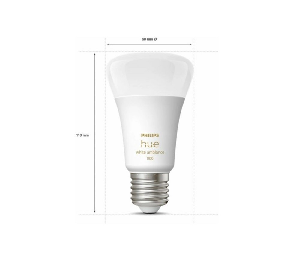 Philips Hue White Ambiance | 8W A60 LED-lamp | E27 fitting | 2-pack | EU | Dimbaar | Bluetooth & Zigbee 4 Philips Hue White Ambiance | 8W A60 LED-lamp | E27 fitting | 2-pack | EU | Dimbaar | Bluetooth & Zigbee - Afbeelding 4