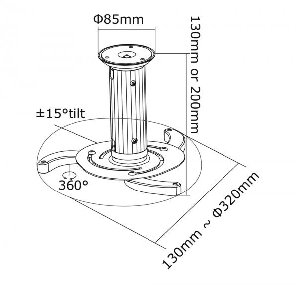 Neomounts BEAMER-C80 Beamer montage Plafondsteund, 15 kg, 8 - 15cm, 360 3 Neomounts BEAMER-C80 Beamer montage Plafondsteund, 15 kg, 8 - 15cm, 360 - Afbeelding 3