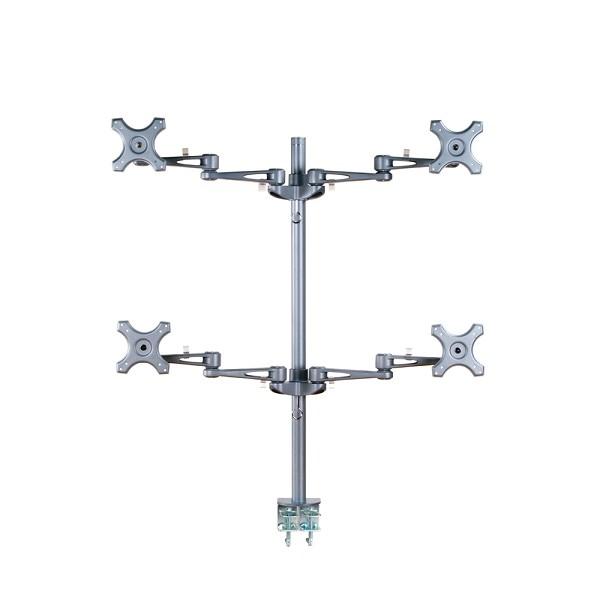 Neomounts FPMA-D935D4 LCD bureausteun, 10-27", 24 kg, 75x75/ 100x100 mm, 12cm, Silver 2 Neomounts FPMA-D935D4 LCD bureausteun, 10-27", 24 kg, 75x75/ 100x100 mm, 12cm, Silver - Afbeelding 2
